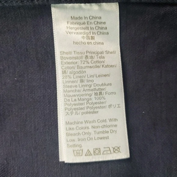 Wallace & Barnes Chore Jacket Mens 38 Bleu Linen Blend Unlined Lightweight